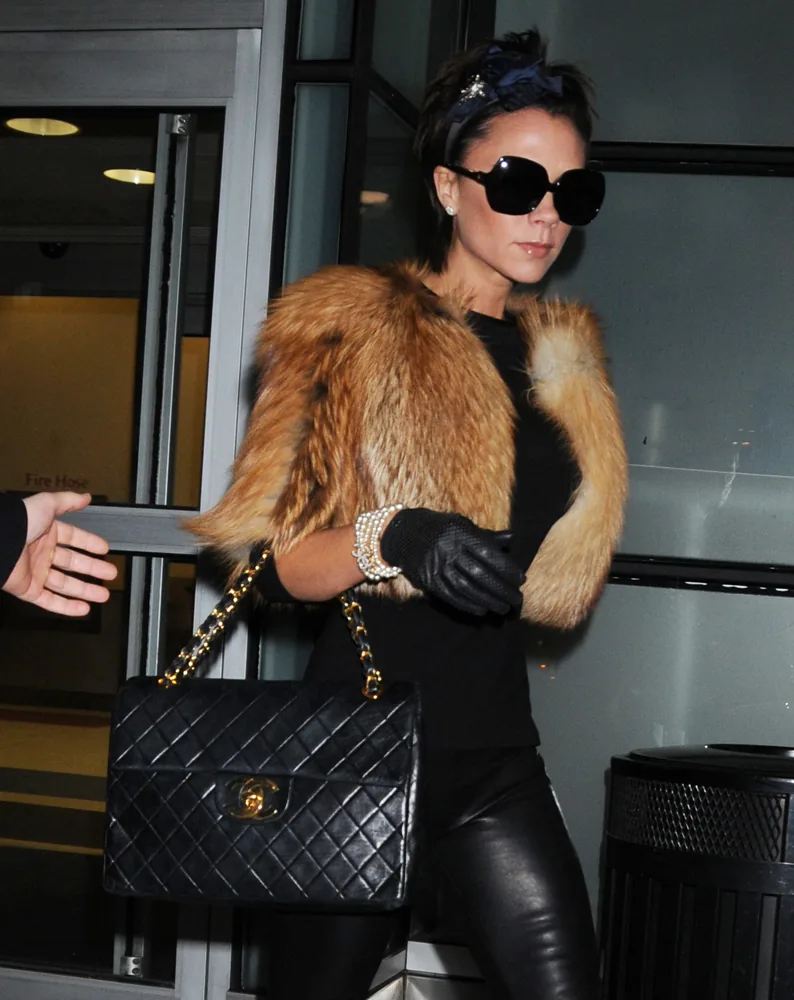 Reference image illustrating Victoria Beckham's Handbag Collection: A Complete Tour of Hermès Birkins, Kellys & Designer Bags