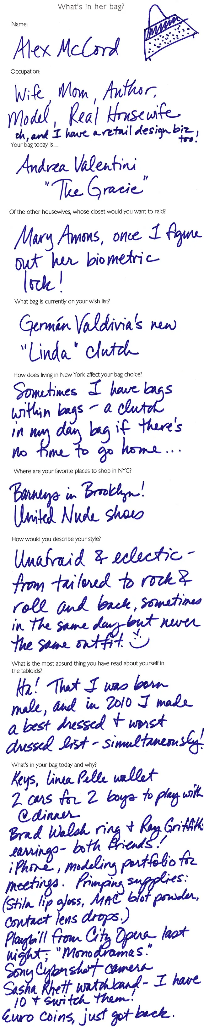 Reference image illustrating What’s Inside Alex McCord’s Handbag: A Real Housewives of New York Peek