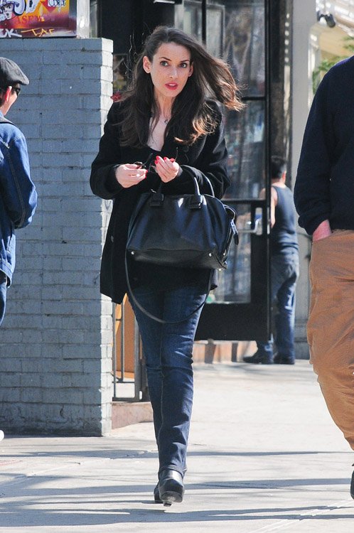 Reference image illustrating Winona Ryder Spotted with the Marc Jacobs Antonia Satchel in NYC – A Friend’s Tribute