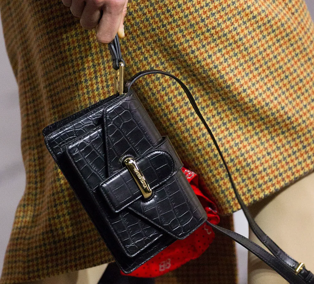 Reference image illustrating Balenciaga Fall 2017 Bags: From Tailored Day Styles to Oversized Bazar Totes