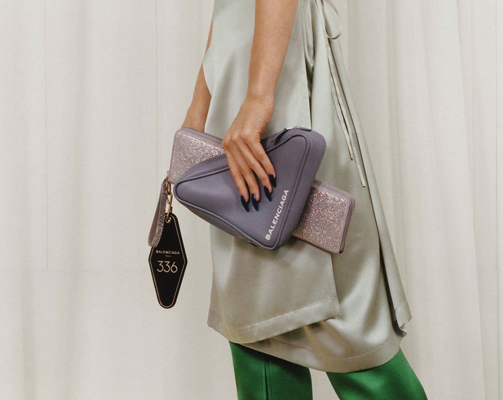 Reference image illustrating Balenciaga Pre-Fall 2017 Handbags: Demna Gvasalia’s Triangular Revolution