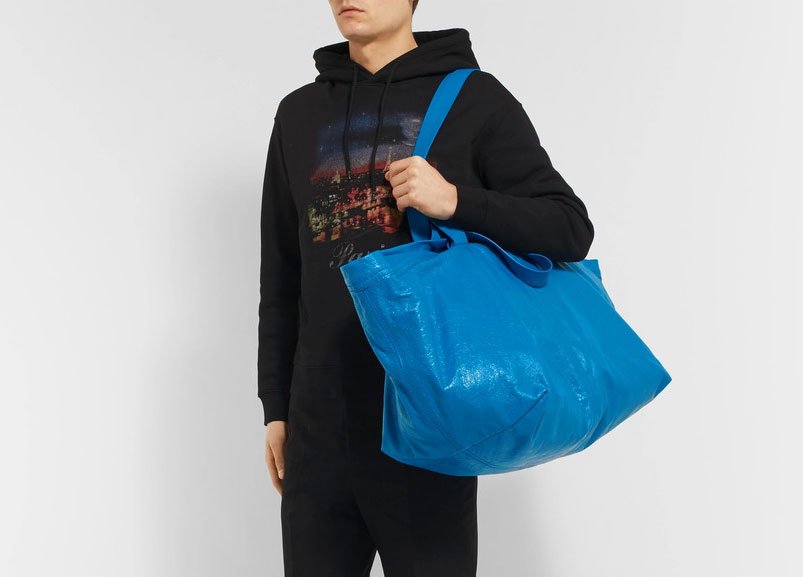 Reference image illustrating Balenciaga’s Leather IKEA Bag: A $2,145 Fashion Statement or Clever Commentary?