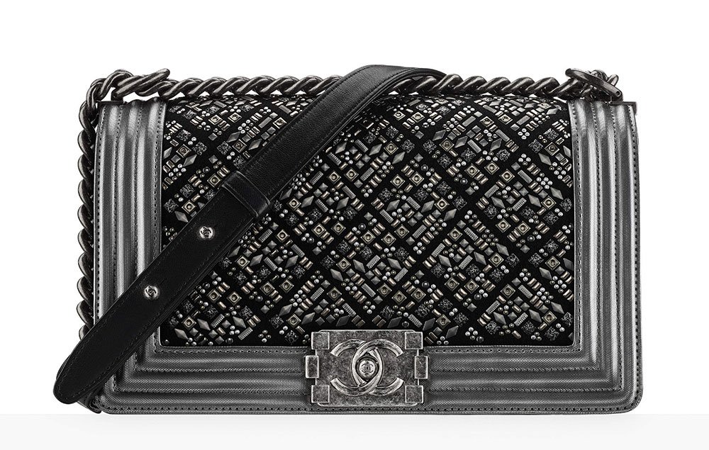 Reference image illustrating Chanel Spring 2017 Collection: 92 Bags Including LED Boy Bags and Classic Flap Styles