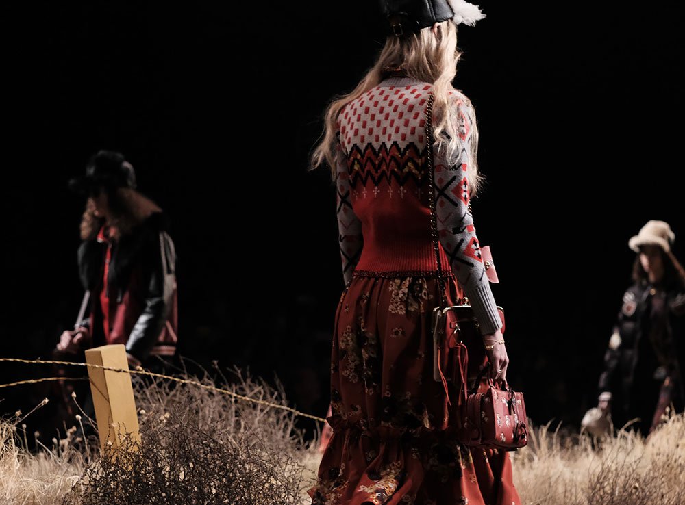 Reference image illustrating Coach 1941 Fall 2017 Runway Bags: Prairie-Inspired Doctor Satchels, Florals, and Whimsical Prints