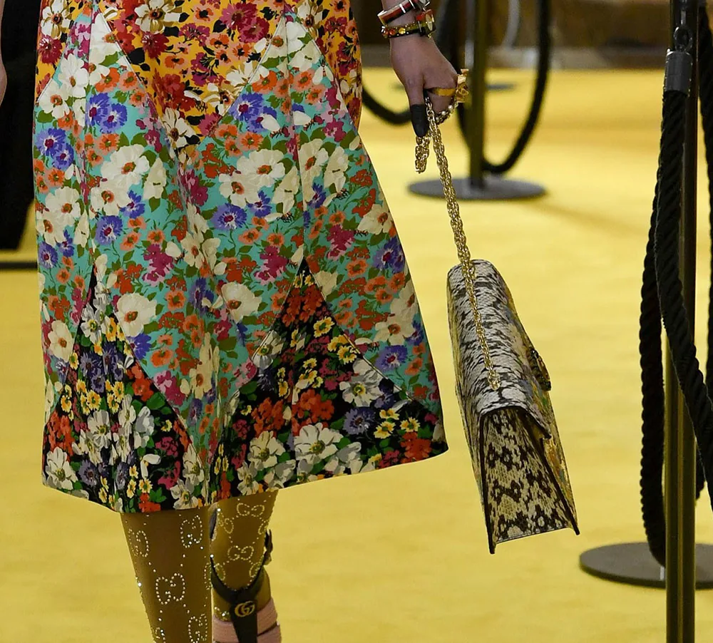 Reference image illustrating Gucci Cruise 2018 Runway Debuts New Shoulder Bag Styles and Fresh Marmont & Sylvie Updates