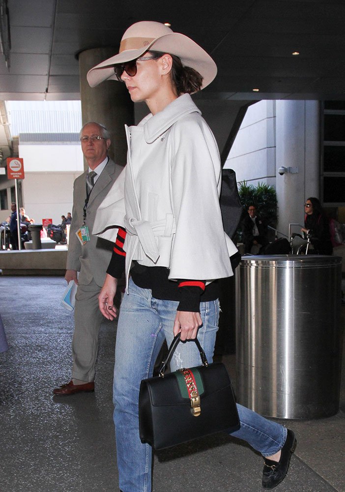 Reference image illustrating Gucci Sylvie and Marmont Dominate Celebrity Street Style: March 2017 Handbag Roundup