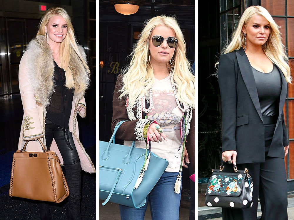 Reference image illustrating Jessica Simpson's Designer Handbag Collection: Part Two – Céline, Fendi & More