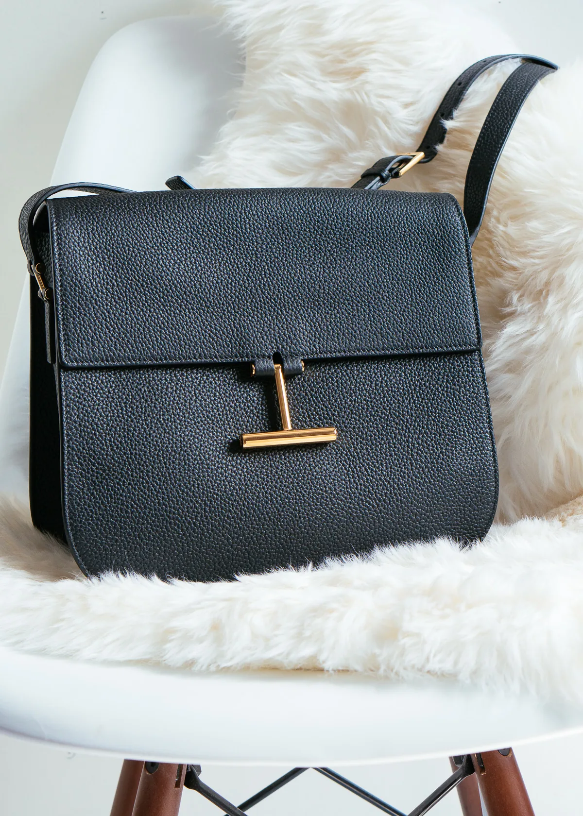 Reference image illustrating Tom Ford Tara Crossbody Bag Review: Two Sizes in Grain Calf Leather