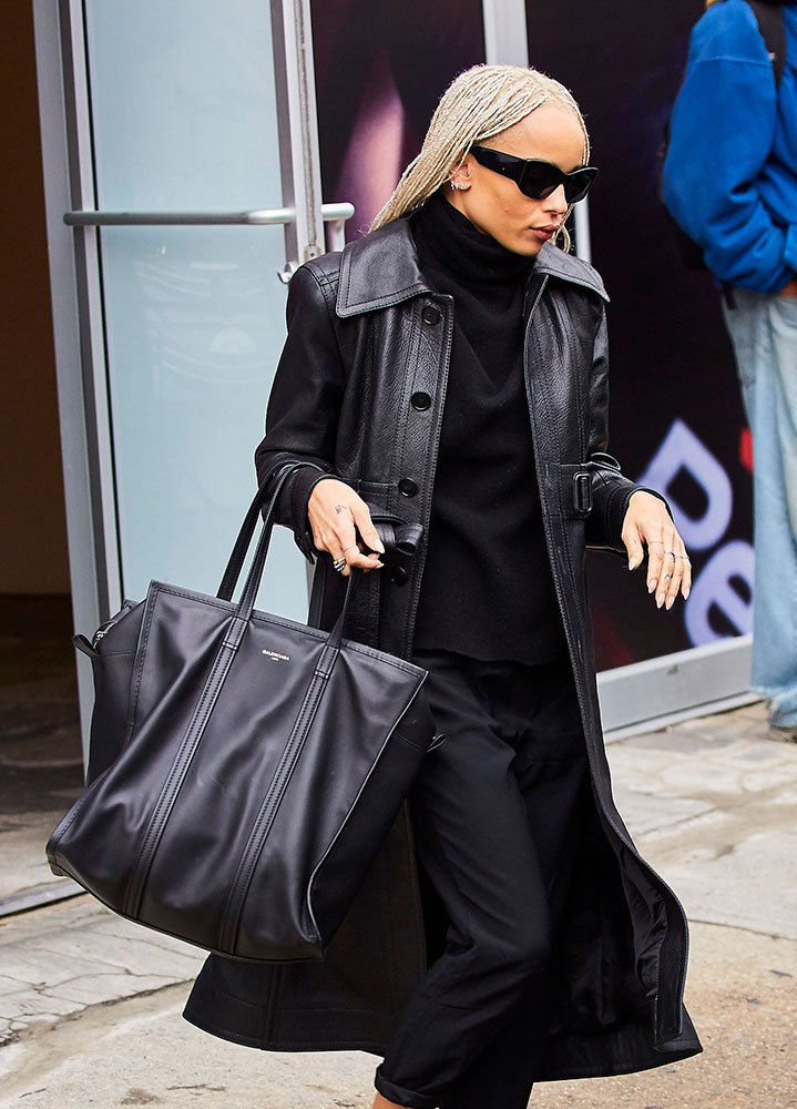 Reference image illustrating Zoë Kravitz’s Designer Handbag Collection: Grunge Meets Luxury Street Style