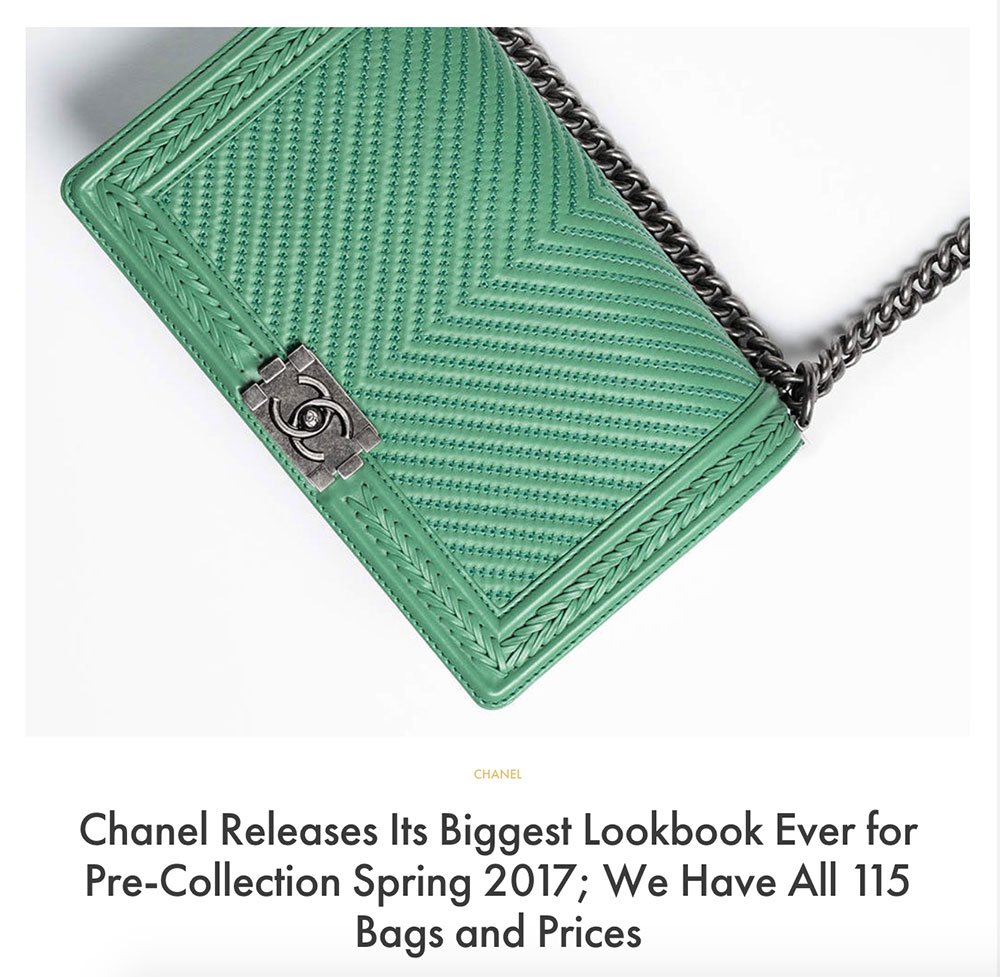 Reference image illustrating 2017’s Most-Read Luxury Handbag Stories: Chanel, Hermès & Louis Vuitton Trends That Captivated Readers