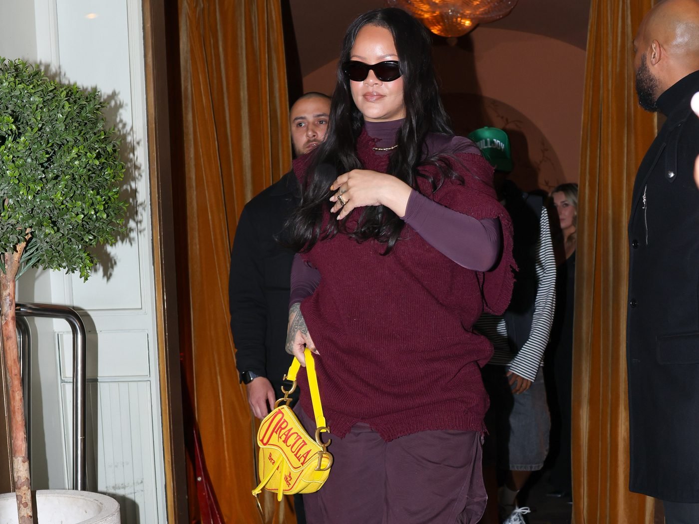 Reference image illustrating April 2026 Celebrity Handbag Sightings: Burgundy Bags, Chanel & Dior Lead Spring Style