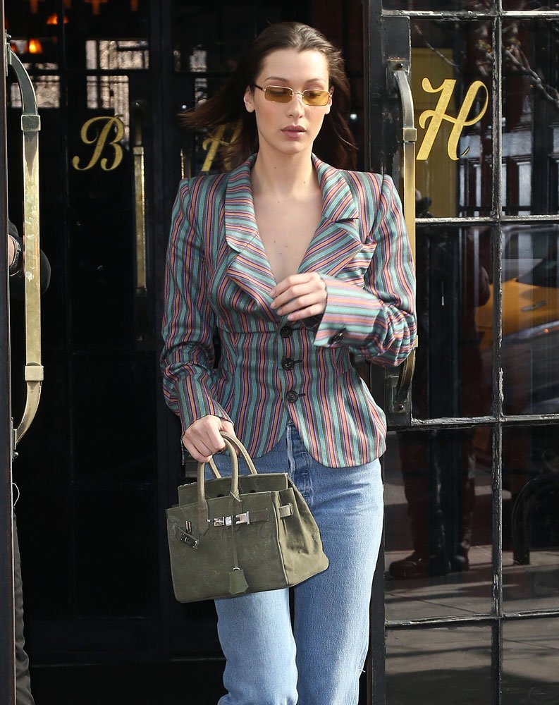 Reference image illustrating Bella Hadid’s Anti-War Birkin: The READYMADE Travel Bag That Fooled Everyone