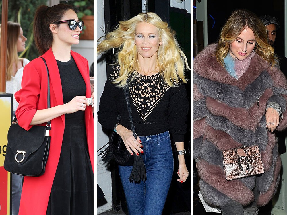 Reference image illustrating Black Suede Handbags Take Center Stage: Celebrity Style with Altuzarra, Salvatore Ferragamo, and More