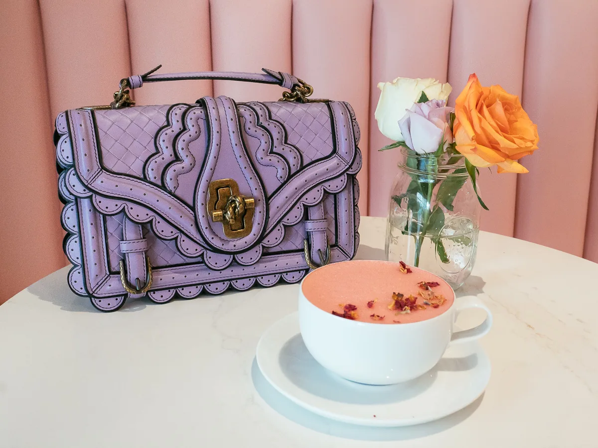 Reference image illustrating Bottega Veneta Spring 2018 Pastel Handbags: Intrecciato Wingtip City Knot & Checker Olimpia