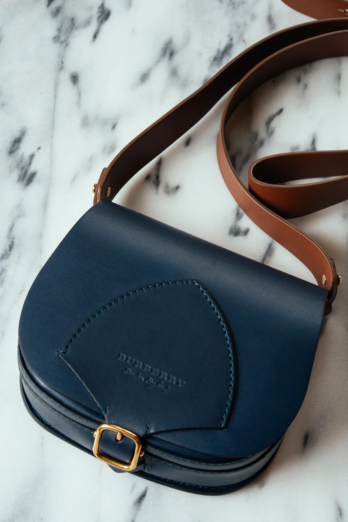Reference image illustrating Burberry Indigo Leather Satchel Review: A Timeless Classic for the Modern Wardrobe