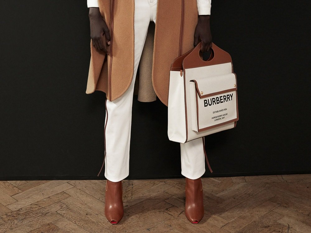 Reference image illustrating Burberry Pre-Fall 2019 Handbags: Riccardo Tisci’s Logo-Driven Vision