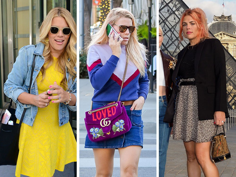 Reference image illustrating Busy Philipps Handbag Collection: Céline, Gucci, Goyard & More