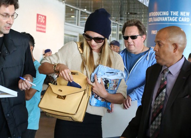 Reference image illustrating Candice Swanepoel Spotted at LAX with Her Beloved Chloe Sally Bag in Beige