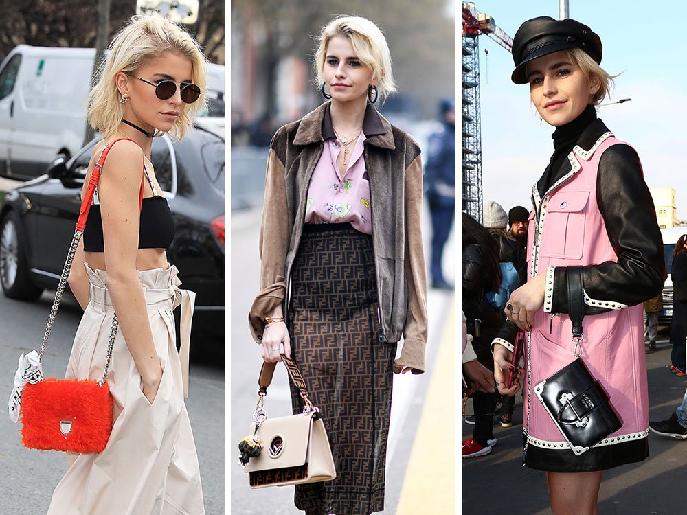 Reference image illustrating Caro Daur's Designer Handbag Collection: A German Blogger's Street Style Edit