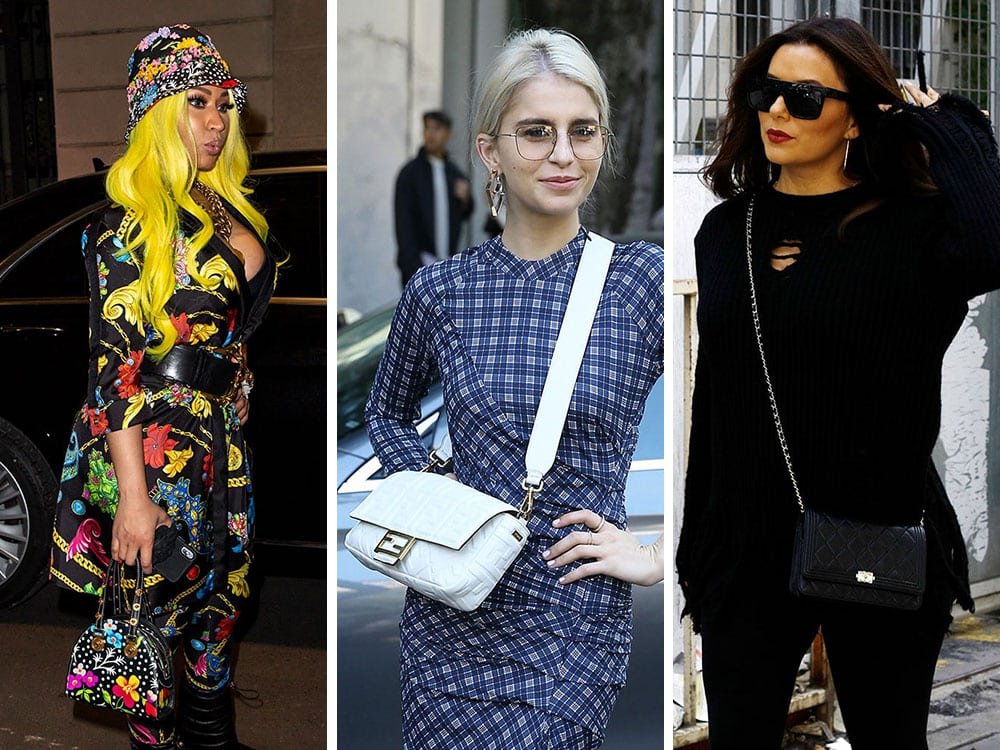 Reference image illustrating Celebrities’ Favorite Italian Handbags at Milan Fashion Week 2018: Versace, Fendi, and Ferragamo Lead the Trend