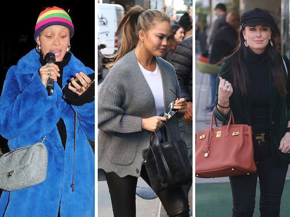 Reference image illustrating Celebrities Keep It Luxe with Chanel Flaps, Hermès Birkins, and Givenchy Antigona Bags This Week