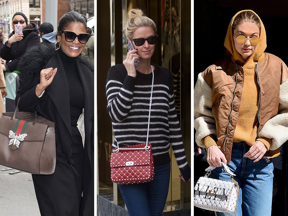 Reference image illustrating Celebrities Spotted with Gucci, Balenciaga, Valentino and Their Own Bag Designs This Week