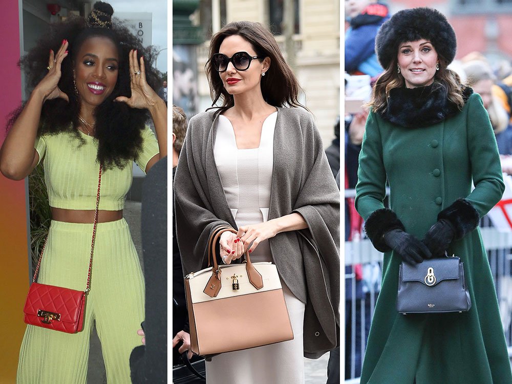 Reference image illustrating Celebrities Spotted with Gucci, Louis Vuitton, and Mulberry Bags: Angelina Jolie and Kate Middleton Lead the Week