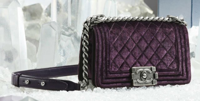 Reference image illustrating Chanel Fall 2012 Handbag Collection: Velvet, Boy Bags, and Classic Flap Details
