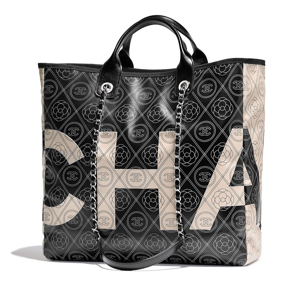 Reference image illustrating Chanel Introduces Its Own Monogram Coated Canvas for Spring 2018 Bags