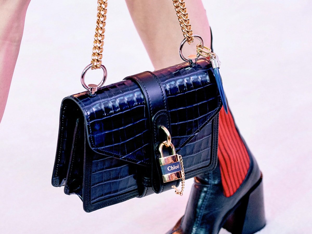 Reference image illustrating Chloé Fall 2019 Runway Bags: Natacha Ramsay-Levi Embraces the Padlock Motif
