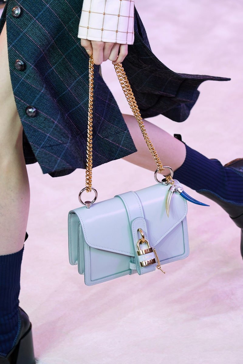 Reference image illustrating Chloé Fall 2019 Runway Bags: Natacha Ramsay-Levi Embraces the Padlock Motif