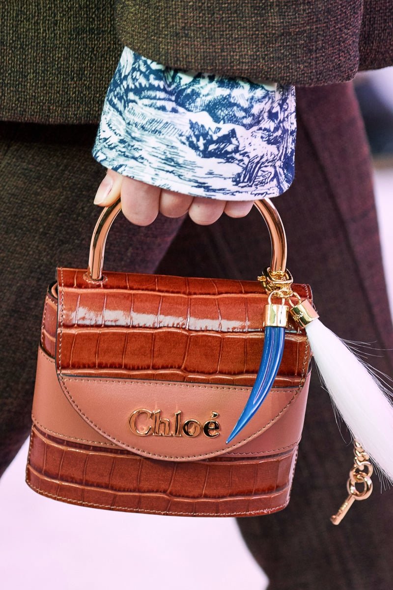 Reference image illustrating Chloé Fall 2019 Runway Bags: Natacha Ramsay-Levi Embraces the Padlock Motif