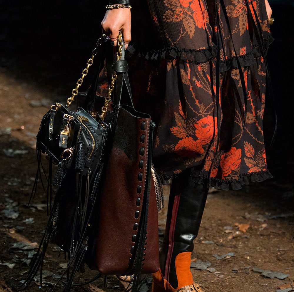 Reference image illustrating Coach Fall 2018 Handbags Embrace Moody Tones and Dark Accessories Trends