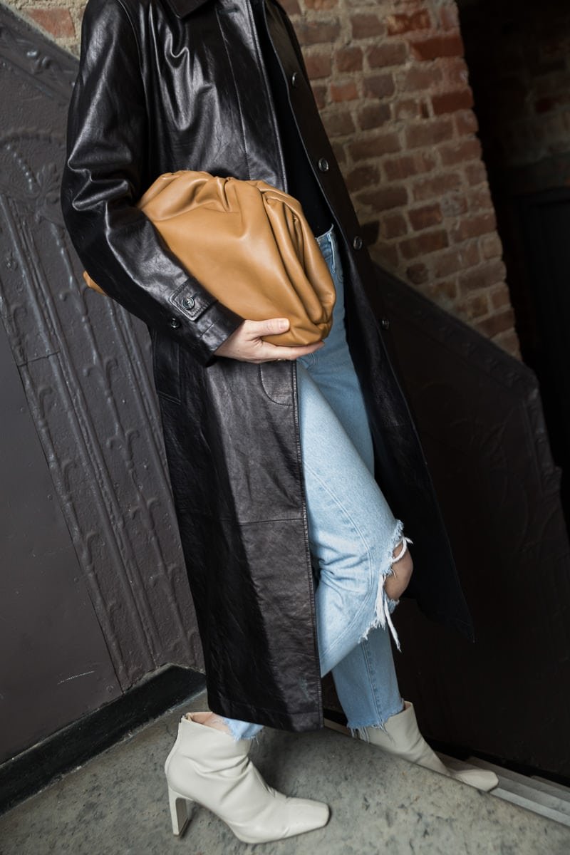 Reference image illustrating Daniel Lee’s First Bottega Veneta Bags: The Pouch and Maxi Cabat for Spring 2019
