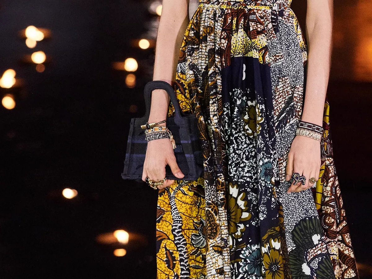 Reference image illustrating Dior Cruise 2020 Bag Collection: African Wax Prints, Mini Book Totes & More