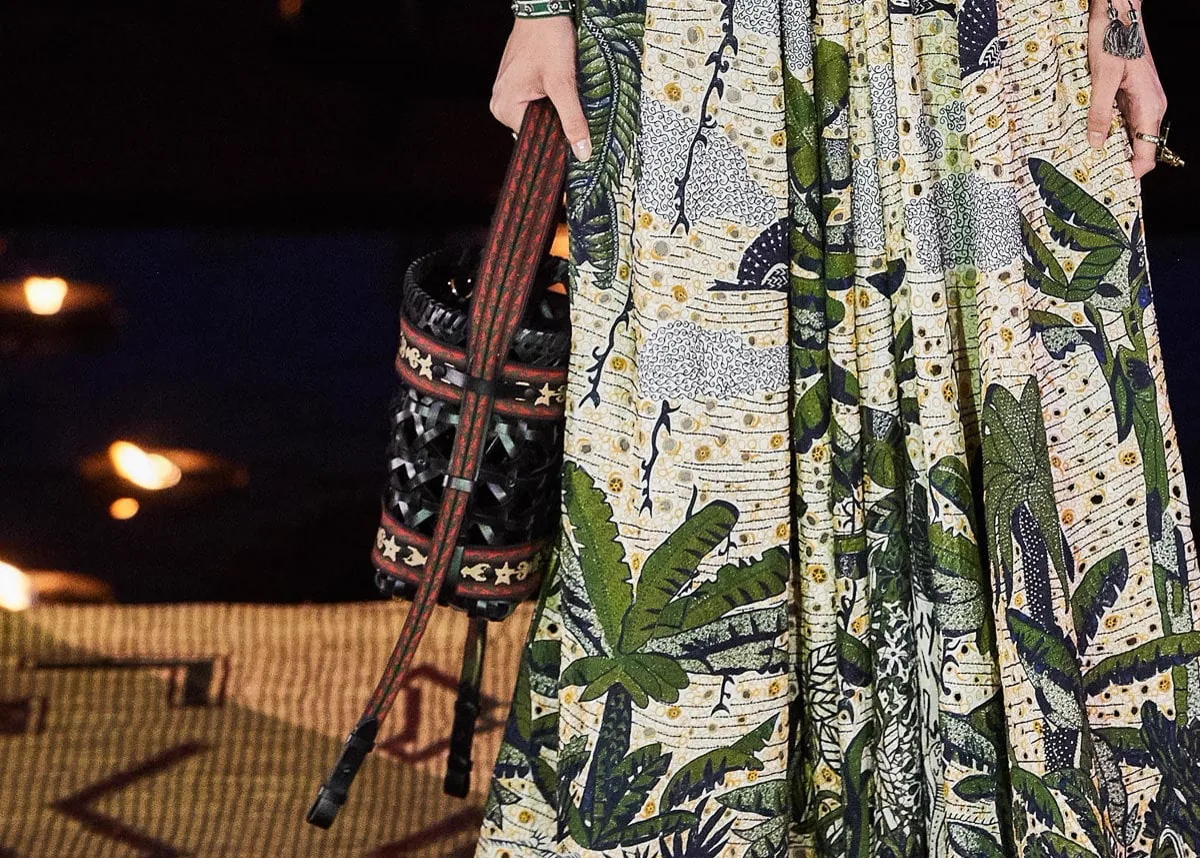 Reference image illustrating Dior Cruise 2020 Bag Collection: African Wax Prints, Mini Book Totes & More