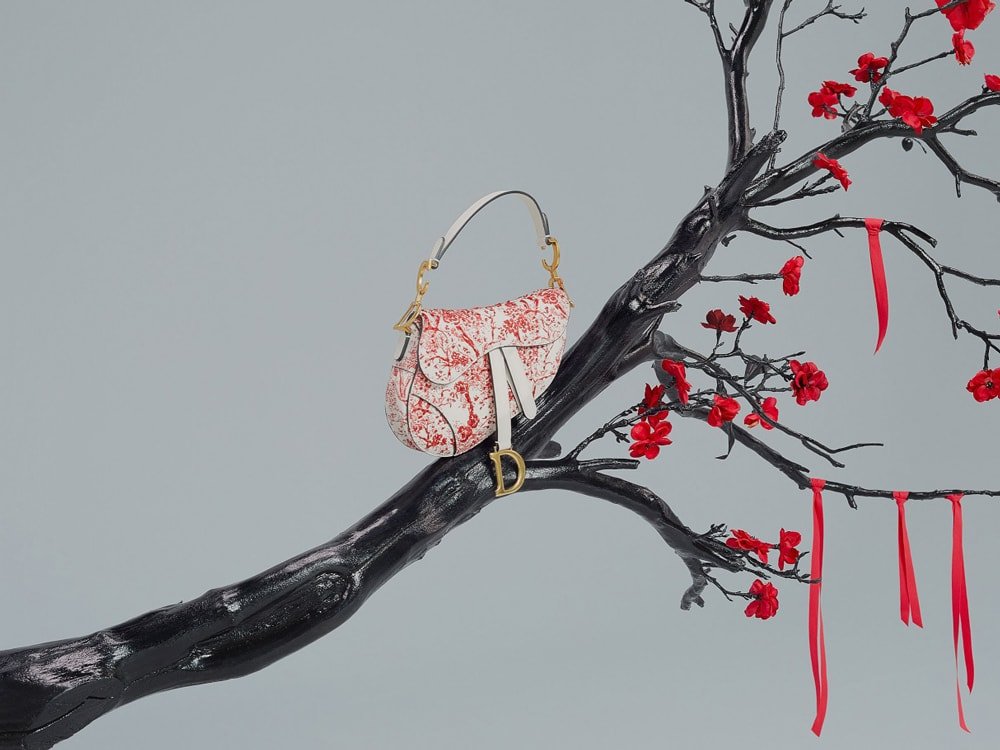 Reference image illustrating Dior’s Chinese New Year Capsule: A Fresh Take on Toile de Jouy in Red Hydrangea