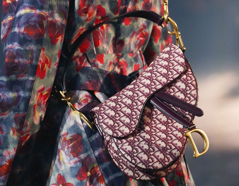 Reference image illustrating Dior Spring 2019 Handbags: Fabric Takes Center Stage with Logo Jacquard and Saddle Belt Bags