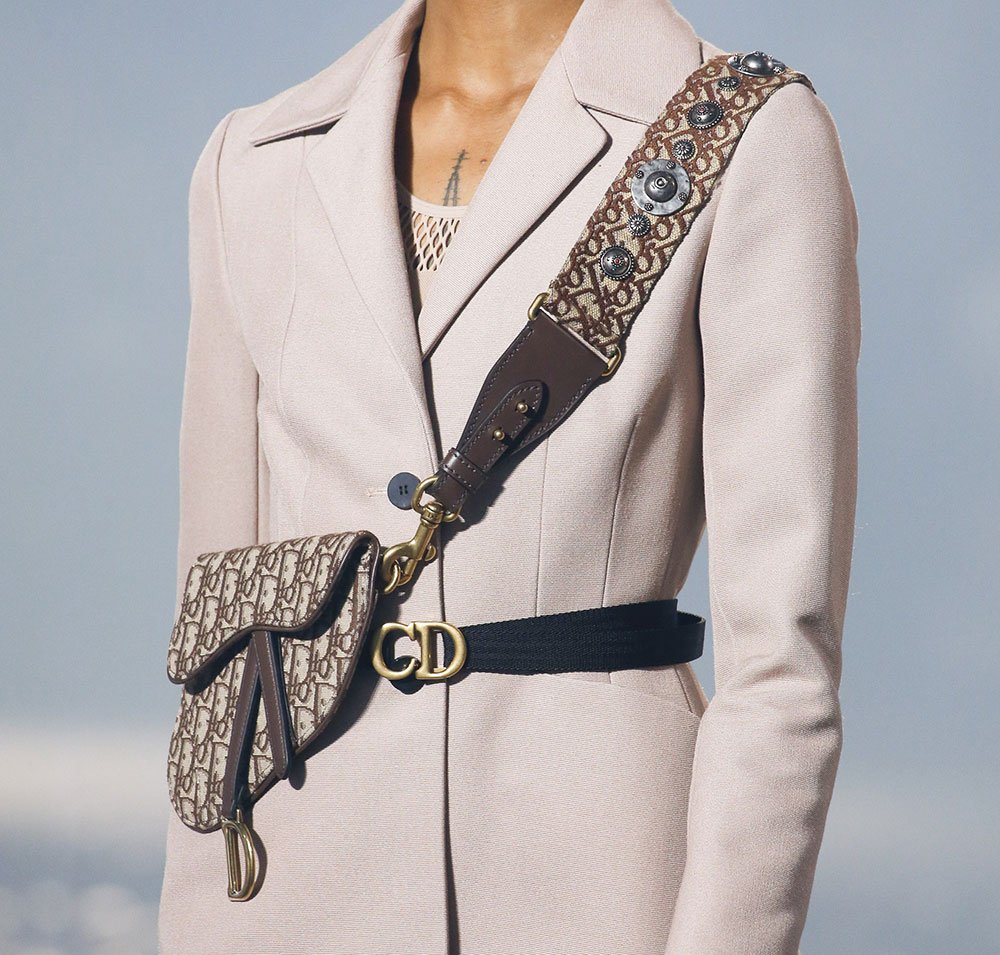 Reference image illustrating Dior Spring 2019 Handbags: Fabric Takes Center Stage with Logo Jacquard and Saddle Belt Bags