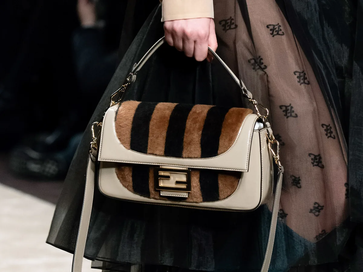 Reference image illustrating Fendi Fall 2019 Bags: Karl Lagerfeld’s Final Collection Steps Away from Logo Mania
