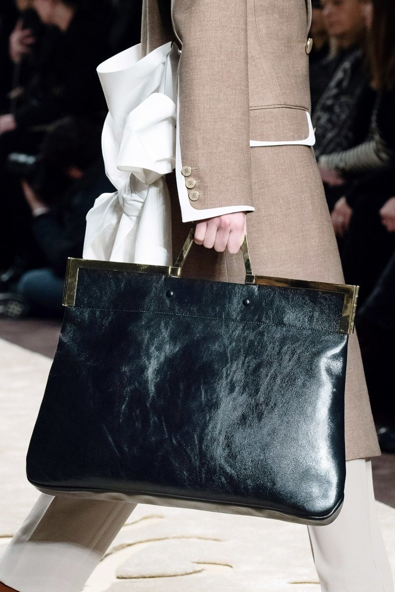 Reference image illustrating Fendi Fall 2019 Bags: Karl Lagerfeld’s Final Collection Steps Away from Logo Mania