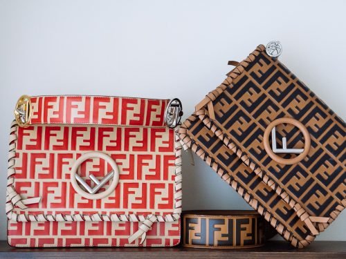 Fendi Kan I F Bag Spring 2018: All-Over Logo Leather with Whipstitch Details thumbnail