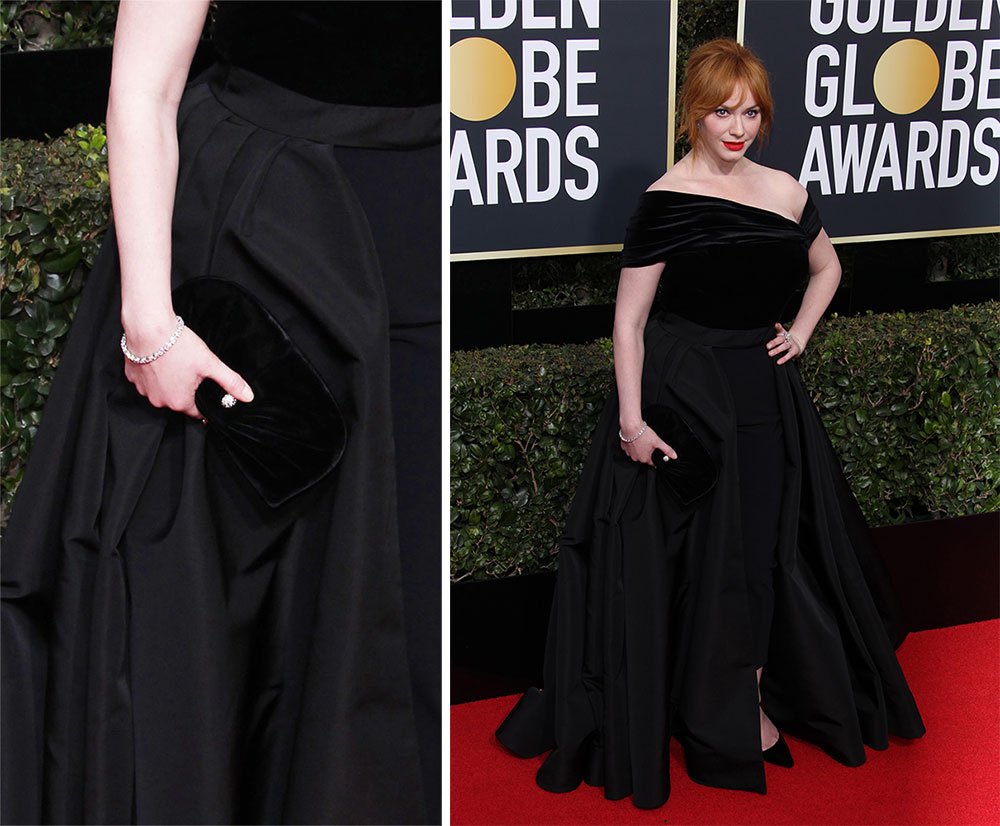 Reference image illustrating Golden Globes 2018 Red Carpet Bags: The Best Black and Metallic Clutches Worn by Hollywood Stars