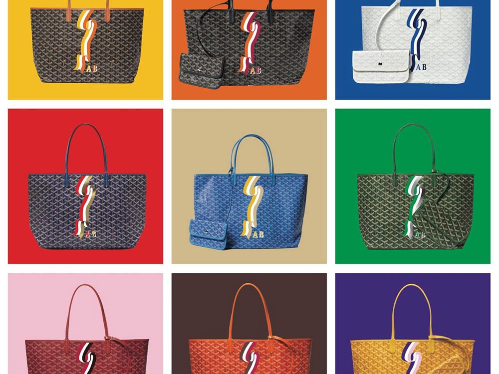 Reference image illustrating Goyard Introduces the Bannière Personalization Style for the St. Louis Tote and More