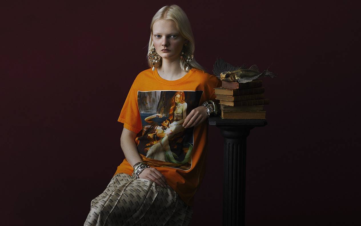 Reference image illustrating Gucci #GUCCIHALLUCINATION Limited Edition Collection: Art-Inspired Shirts and Sweatshirts Drop on Gucci.com