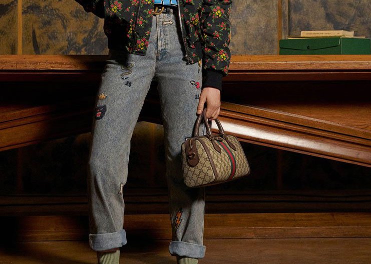Reference image illustrating Gucci Pre-Fall 2018 Lookbook: New Marmont Tote and Cinematic Bag Collection