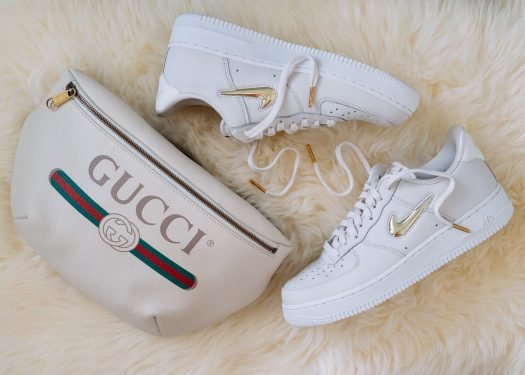 Gucci Printed Belt Bag Meets Nike Air Force 1 Low Tops: The Ultimate Streetwear Pairing thumbnail