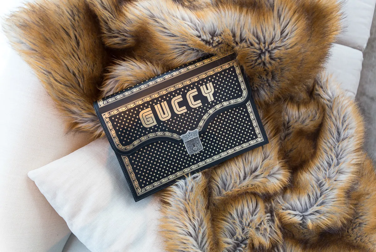 Reference image illustrating Gucci’s Guccy Collection: A Retro-Inspired Mini Shoulder Bag and Portfolio Review