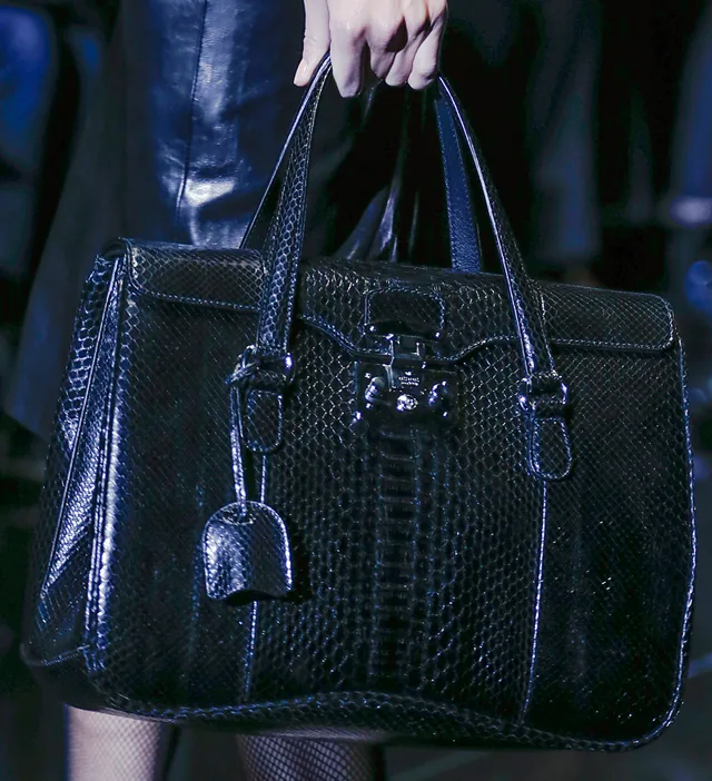 Reference image illustrating Gucci's Matte Black Bamboo Handle: A Modern Twist on a 1947 Icon for Fall 2013