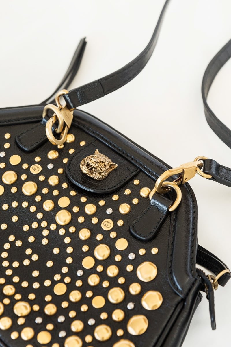 Reference image illustrating Gucci Small RE(BELLE) Crossbody Bag Review: Studded Leather Meets Compact Luxury